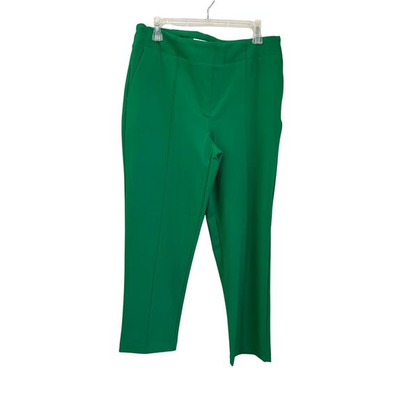 Rachel Zoe Pants - Rachel Zoe Kelly Green Pintuck Straight Leg Ankle Pants Sz 12 Pull On Career
